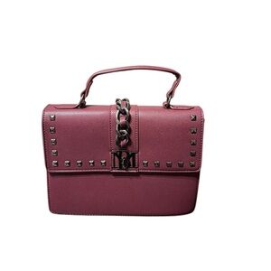 Badgley Mischka Plum Studded Tote W/Detachable Crossbody Strap NWT